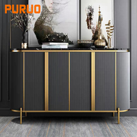 PURUO Grand blanc luxe salon salle à manger meubles de rangement métal bois nordique moderne cuisine buffet buffet armoire