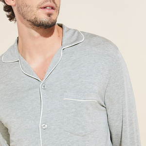 Set <span class=keywords><strong>Pigiama</strong></span> da <span class=keywords><strong>Uomo</strong></span> in Morbido Cotone, Maniche Lunghe, con Tasche, Abbigliamento da Notte con <span class=keywords><strong>Bottoni</strong></span> - Product Image 6