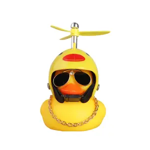 Ít màu vàng vịt Đèn pha cưỡi phụ kiện Mũ bảo hiểm tre chuồn chuồn Kính vịt hình chuông trẻ em phụ kiện xe đạp
