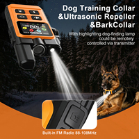 Hundetraining E-Halsband IP67 Automatisches Anti-Bell-Halsband Ultraschall-Hundeabschreckung mit Taschenlampe Wasserdichter Alarm Trainer Hunderepeller