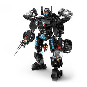WOMA TOY Wholesale Custom 2 in 1 Swat Corps Robot Car plastica piccoli mattoni Building Block Anti <span class=keywords><strong>Riot</strong></span> Set di veicoli blindati - Product Image 2
