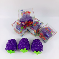 Jouet anti-stress en plastique en forme de raisin violet à rebond lent, jouet à presser, remplissage pour blocs de construction, petit jouet en stock