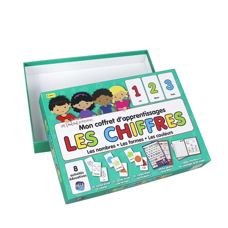 Voll farbdruck kunden spezifisches Design beschichtetes Kunst papier graues Brett Rechteck Verpackungs box für Kinder Kartenspiel Spielzeug
