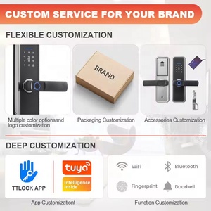 Wifi thông minh khóa rfid thẻ vân tay mật khẩu bàn phím tuya tương thích IP66 không thấm nước tự động-khóa chức năng cho an ninh nhà gỗ - Product Image 5