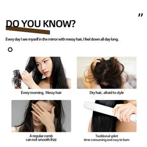 Lisseur de cheveux professionnel pour usage domestique, peigne lisseur en céramique PTC, chauffage rapide, fer à lisser électrique haute puissance, brosse lissante pour cheveux - Product Image 6