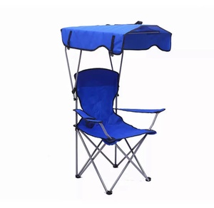 Modern Heavy Duty <b>Folding</b> Armchair with Adjustable Awning and Sunshade Portable Oxford <b>Beach</b> <b>Chair</b> for Camping - Product Image 2