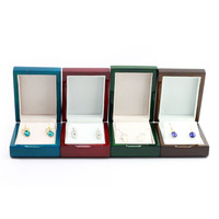 Boîte à bijoux laquée brillante multicolore avec couvercle rabattable, doublure en velours, boîte cadeau pour collier et bague, emballage de bijoux avec logo personnalisé