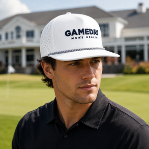 Casquette de golf à cinq panneaux avec logo personnalisé brodé, haute qualité, faible MOQ, visière incurvée, fermeture Velcro, durable, respirante, unisexe - Product Image 6