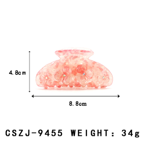 CANYUAN INS Style 8,8 cm Cherry Pink Half-Moon Shaped Acetate PVC <span class=keywords><strong>Hair</strong></span> Claws Cute Ladies Back of the Head <span class=keywords><strong>Claw</strong></span> Clips personalizados - Product Image 2