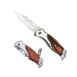 Cuchillo Plegable de Caza y Camping HL Factory al por Mayor, con Mango de Madera Colorido DIY y Hoja de Acero 2Cr13 con Punta Biselada - Product Image 5