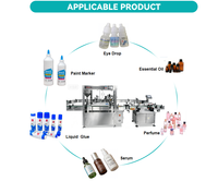 Machine automatique rotative de remplissage, de bouchage et d'étiquetage pour petites bouteilles d'huiles essentielles, de colle stationnaire, d'additifs alimentaires, de parfums et de gouttes pour les yeux