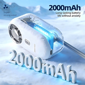 พัดลมพกพาแบบคล้องคอ 2000mAh พร้อมหน้าจอดิจิตอล พัดลมมินิเทอร์โบ สายคล้องคอ ชาร์จ USB ได้ พัดลมคล้องคอสำหรับสาวๆ - Product Image 5