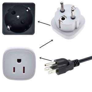 Adaptateur de prise américaine USA vers prise européenne Type E/F Adaptateur de prise Schuko Utilisation en Allemagne <span class=keywords><strong>France</strong></span> pour les chargeurs d'ordinateur portable et d'appareil photo - Product Image 2
