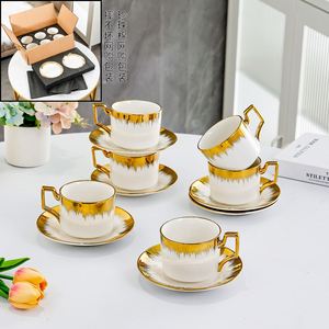 Top Quality Luxury Plated Gold Metal Decoration Cup <b>Arabic</b> Turkish Espresso Waist Coffee Glass Cups <b>Tea</b> <b>Set</b> for Coffee <b>Tea</b> - Product Image 2
