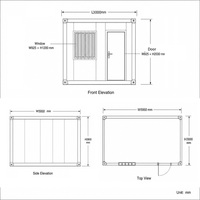 Maison conteneur à assemblage rapide, structure en acier, panneaux sandwich, bureau modulaire préfabriqué détachable