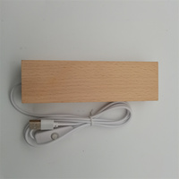 Support de Lampe LED Moderne en Bois de 1/4 Pouce avec Télécommande, Alimentation USB, pour Salon, Présentoir Lumineux DIY