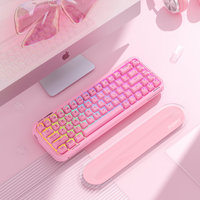 Modo de conexión BT 86 teclas 2,4G Teclado inalámbrico con cable de tres modos Teclado portátil de membrana de oficina Teclado recargable