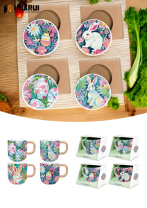 Customizable <strong>Easter</strong> Festival Ceramic Cup with Gold Bunny Handle Porcelain <strong>Easter</strong> <strong>Mug</strong> - Product Image 5