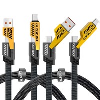 Kabel Data Pengisian Cepat Berkualitas Tinggi PD 27W 65W 4 in 1 untuk Ponsel, Kabel USB Type-C Berbahan Nilon Kepang dan Paduan Seng, Laris Manis, 2m 3m