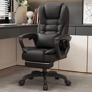 Luxe dossier haut en cuir exécutif patron dormir chaise d'ordinateur inclinable pivotante chaise de bureau ergonomique à vendre