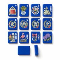 Grosir 4 Set Ubin Mahjong Amerika, Ubin Bunga, Ubin Joker, Ubin Chinoiserie, Ubin Guci Jahe, Ubin Bangau Bambu, Koleksi Emas