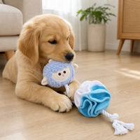 Jouet pour chien en peluche mouton mignon avec couineur, jouet à mâcher rembourré avec longue corde pour chiens de petite et moyenne taille