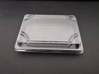Conteneur à sushi en polystyrène PS de qualité alimentaire, jetable, rectangulaire, boîte à sushi à emporter avec couvercle transparent