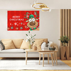 Drapeau <span class=keywords><strong>de</strong></span> Noël personnalisé en polyester 90X150CM en gros pour les célébrations <span class=keywords><strong>de</strong></span> festivals en plein air pour les agences <span class=keywords><strong>de</strong></span> voyages - Product Image 6