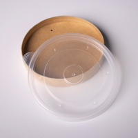 Bols alimentaires jetables en papier kraft biodégradable personnalisables 8-32oz avec couvercles, revêtement PE, écologiques
