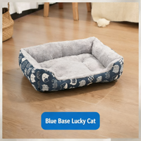 Coussin carré pour animaux de compagnie en coton écologique pliable toute saison pour chiens et chats de petites, moyennes et grandes races
