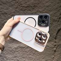 Support d'objectif d'appareil photo et coque transparente magnétique pour iPhone 16 11 12 13 14 15 17 Pro Max Plus