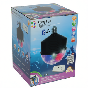 PartyFunLights E27 Disco <b>Light</b> <b>With</b> <b>Bluetooth</b> <b>Speaker</b> And Remote Control - Product Image 2