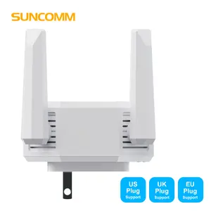 새로운 SUNCOMM QA18 무선 WiFi 중계기 2.4/5GHz 듀얼 밴드 1200Mbps 릴레이 AP 모드 WPS RJ45 네트워크 포트 WiFi 범위 연장기
