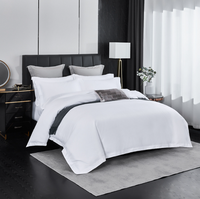 Ensemble de housse de couette en percale de polycoton 200TC, 4 pièces, taille Queen, literie d'hôtel toutes saisons