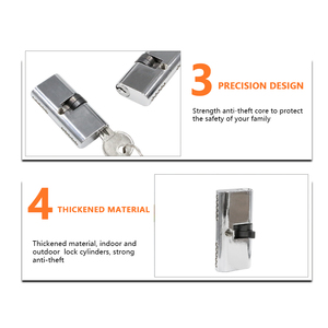 <span class=keywords><strong>Cerradura</strong></span> de puerta de cilindro de latón macizo de perfil europeo, precio al por mayor, <span class=keywords><strong>llave</strong></span> de diseño novedoso, manijas interiores de mortaja razonables, incluye 3 Llaves - Product Image 5