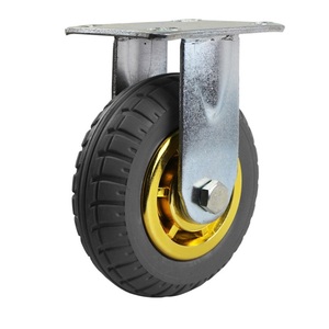 Solid Rubber Caster Wheel Industrial Trolley Swivel Plate Mounted Brake Wheel for Scaffold and Utility Cart - Product Image 6
