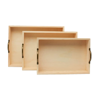 Plateau de service durable en bois de hêtre avec poignée métallique pour la maison et la cuisine, idéal pour le café, les aliments, le petit-déjeuner et le dîner