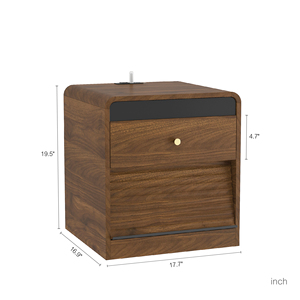 Mesa de Noche con Estación de Carga, Mesa de Noche Inteligente con Luz Nocturna, con Luces LED, Mesitas de Noche con Gabinete de Almacenamiento - Product Image 3