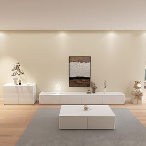 <span class=keywords><strong>Meuble</strong></span> <span class=keywords><strong>TV</strong></span> simple et léger de luxe et ensemble d'une table basse Meubles de salon en bois blanc <span class=keywords><strong>Meuble</strong></span> <span class=keywords><strong>TV</strong></span> au sol - Product Image 5