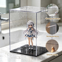 Boîte de présentation en acrylique pour figurines, personnalisée, haute transparence, anti-poussière, étanche, base noire, pour collection de modèles de jouets