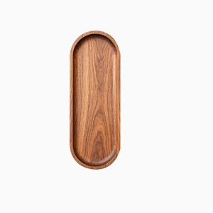 Bandeja de madera de acacia, bandeja ovalada rectangular de madera maciza para servir té, cena, frutas en el hogar. - Product Image 4