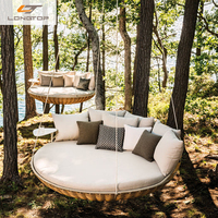 Hotel Patio Villa Hamaca de mimbre al aire libre Columpio al aire libre Muebles de mimbre Impermeable Resistente a la intemperie Sofá Cama Tumbona