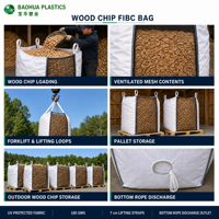 Sac en filet pour bois de chauffage 1000 kg, ventilé, en vrac, sac FIBC Jumbo, direct usine, traité anti-UV, réutilisable, robuste, Saco De Lena