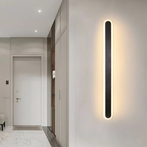 Lampada da Parete LED a Striscia in Acciaio Inox per Esterni, Design Lineare Ultra-Minimalista Moderno, Creativo con Bordi Arrotondati, Dimmerabile - Product Image 5