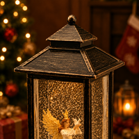 Boule à neige musicale de Noël, boule à neige lumineuse, lanterne d'ange rotative, lanterne à eau, décorations de Noël
