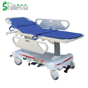 Cama de Emergencia Hidráulica Shilleva SLV-B4304, Cama de Transporte Multifuncional con Barandilla, Color Azul Cielo - Product Image 1
