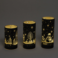 Lampe de table en verre à LED multicolore pour Noël