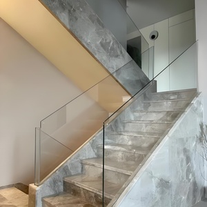Rampe d'escalier en verre <span class=keywords><strong>sans</strong></span> cadre, design invisible, <span class=keywords><strong>sans</strong></span> <span class=keywords><strong>rail</strong></span> supérieur, pour escaliers intérieurs dans les maisons et villas en duplex - Product Image 3