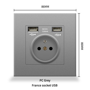ปลั๊กไฟฝรั่งเศสแบบมีพอร์ต USB 5V 2100mA สีขาว ขนาด 86 มม. สไตล์มินิมอล รองรับ Wi-Fi กระจกนิรภัย ควบคุมผ่านแอป Smart Life - Product Image 6