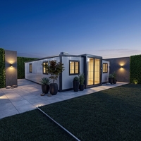 Maison conteneur préfabriquée extensible en acier de 20/40 pieds, type Granny Flat australien, petite villa préfabriquée à deux chambres avec cuisine